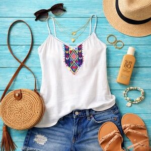 Tibi Silk Cotton Blend Cami Size 8 Neutral Capsule Wardrobe Designer Tank